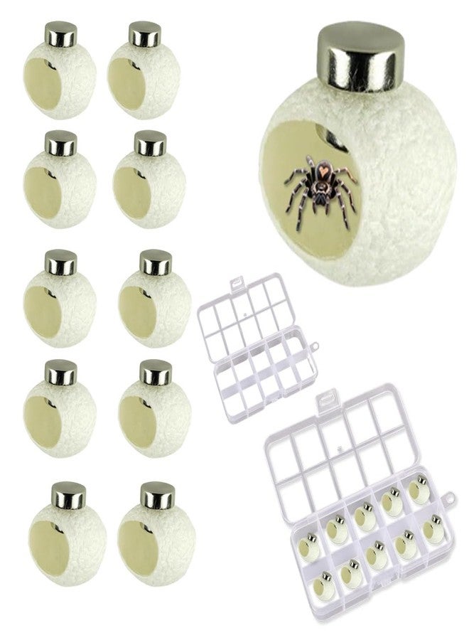 Luchike 10 Sets Little Cocoon Huts for Jumping Spiders Cocoon Huts Jumping Spider Enclosure Accessories Pet Reptile Hide Habitat Accessories - Image 1